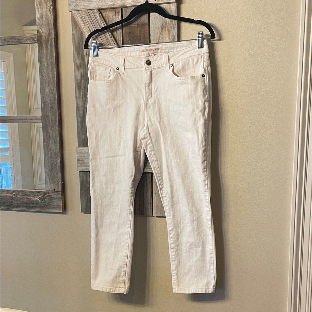Michael Kors Women's Off-White Cropped Jeans